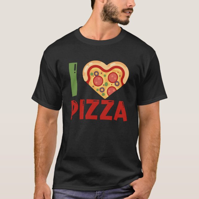 I kärlek Pizza-segmentsformen mat till kvinnor i m T Shirt (Framsida)