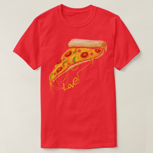 I kärlek Pizza Slice Pizza Premium T Shirt (Design framsida)