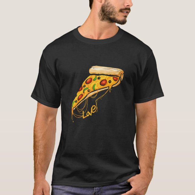 I Kärlek Pizza Slice Pizza T Shirt (Framsida)