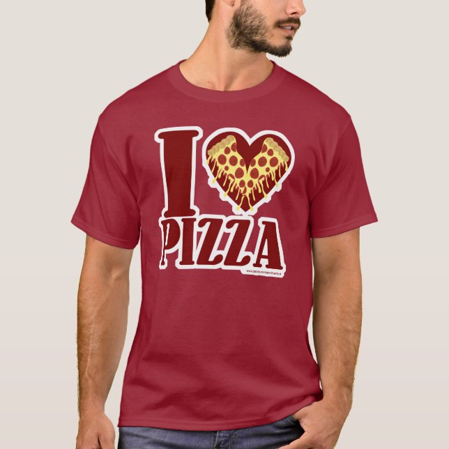 I Kärlek Pizza T Shirt (Framsida)