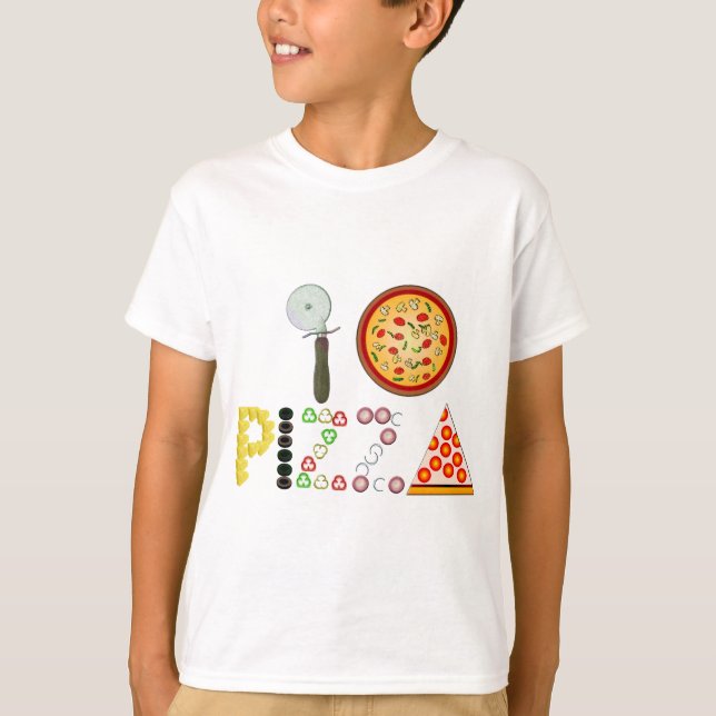 I Kärlek Pizza T-shirt (Framsida)