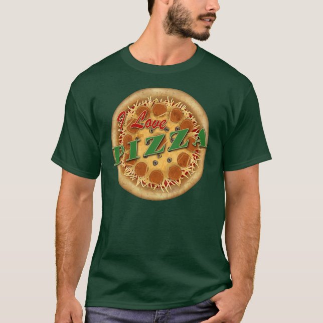 I Kärlek Pizza T-shirt (Framsida)