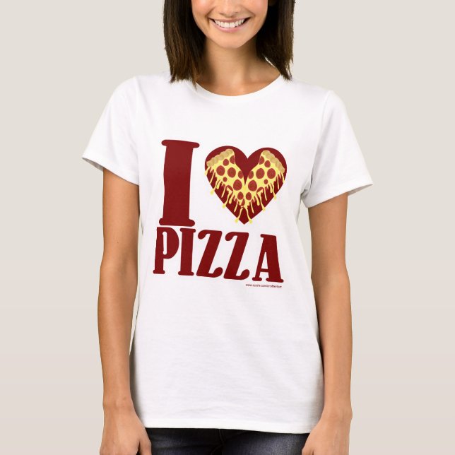 I Kärlek Pizza T Shirt (Framsida)
