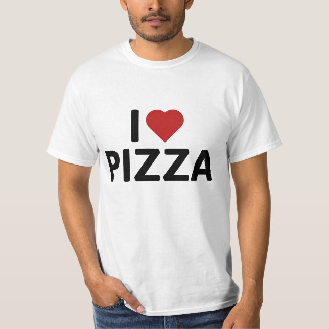 I Kärlek Pizza T Shirt (Framsida)
