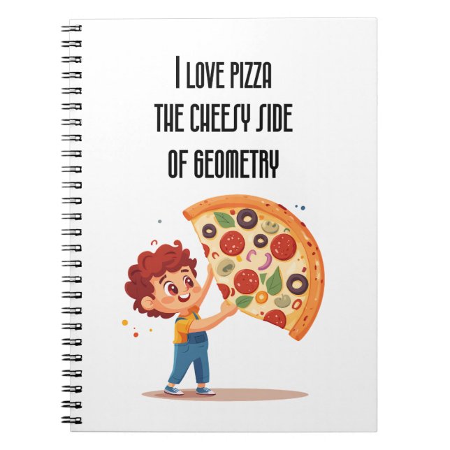 "I Kärlek Pizza: The Cheesy Side of Geometry" lust Anteckningsbok (Framsidan)