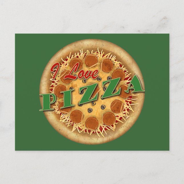 I Kärlek Pizza Vykort (Framsida)