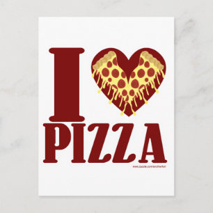 I kärlek Pizza Vykort
