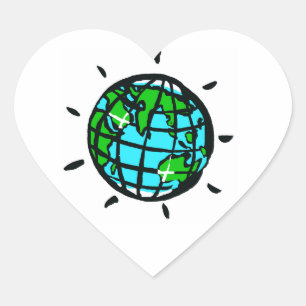 I kärlek Planet EARTH - Conservation - Ecology Hjärtformat Klistermärke