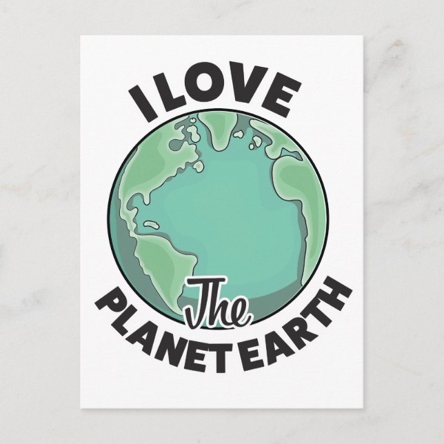 I Kärlek, planeten jorden Helg Vykort (Framsida)