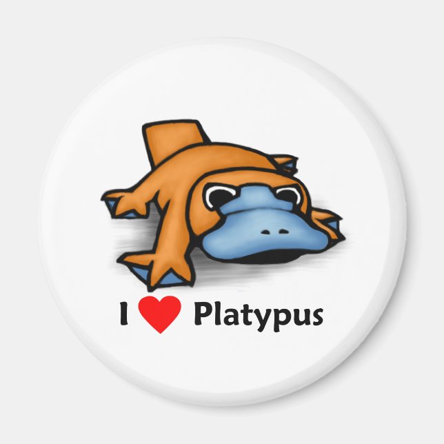 I kärlek Platypus Magnet (Framsidan)
