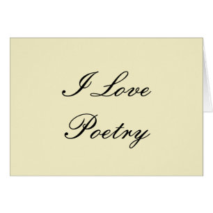 I Kärlek Poetry Blank Card (Cream & Black) Hälsningskort