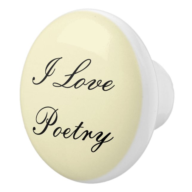 I Kärlek Poetry Ceramic Knob (Cream & Black) Knopp (Höger)