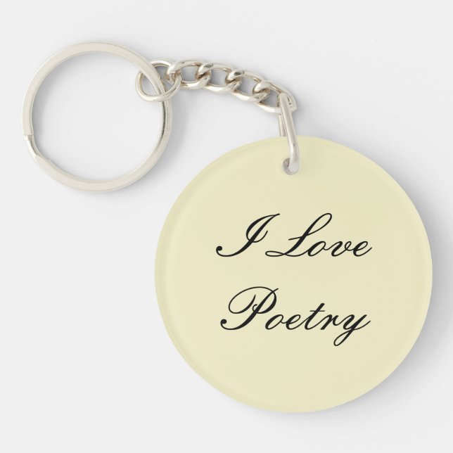 I Kärlek Poetry Keychain (Cream & Black) (Framsidan)