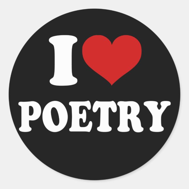 I Kärlek Poetry Runt Klistermärke (Framsida)