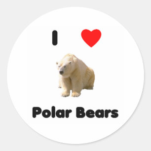 I kärlek polar bär Sticker Runt Klistermärke