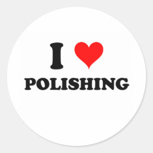 I Kärlek Polishing Runt Klistermärke
