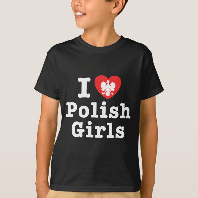I Kärlek polska flickor T-shirt (Framsida)