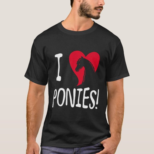 I Kärlek Ponies T Shirt (Framsida)