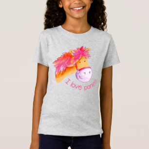 I kärlek ponies water art stollig art t-shirt
