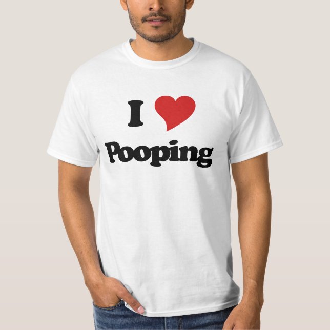 I Kärlek Pooping T Shirt (Framsida)