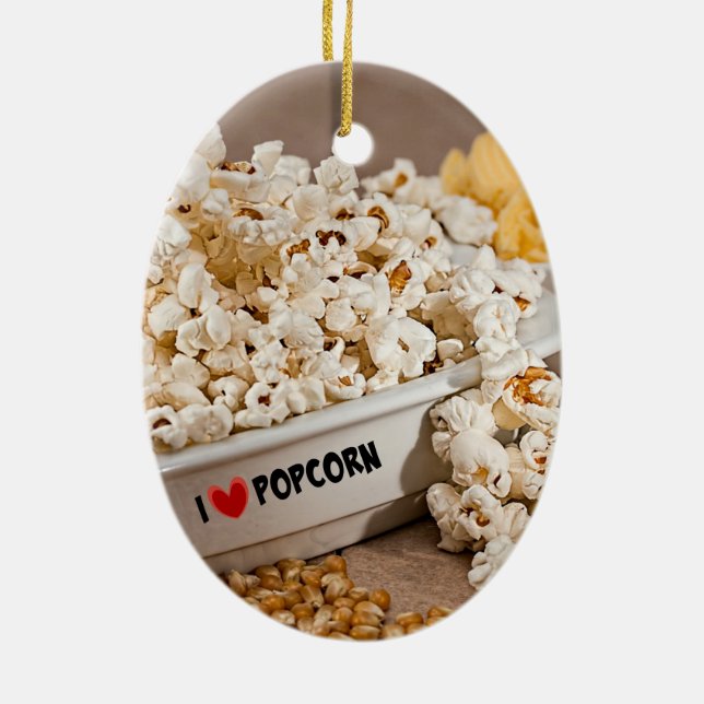I Kärlek Popcorn Julgransprydnad Keramik (Baksidan)