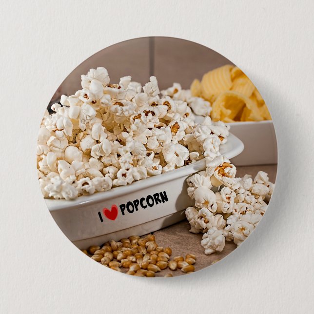 I Kärlek Popcorn Knapp (Framsida)