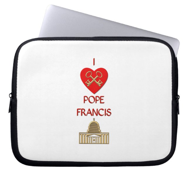 I Kärlek Pope Francis Laptop Sleeve (Framsidan)