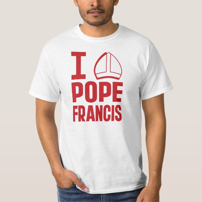 I Kärlek Pope Francis T-shirt (Framsida)