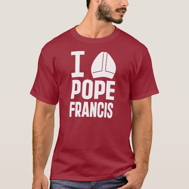 I Kärlek Pope Francis T Shirt (Framsida)