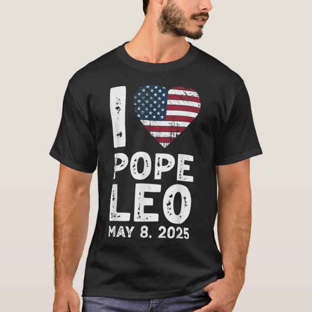 I Kärlek Pope Leo T Shirt (Framsida)