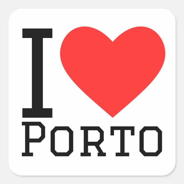 I kärlek Porto Fyrkantigt Klistermärke (Framsida)