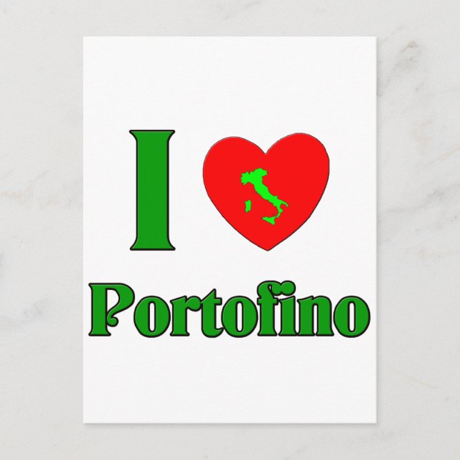 I Kärlek Portofino Italien Vykort (Framsida)