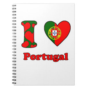 I kärlek Portugal Anteckningsbok Med Spiral