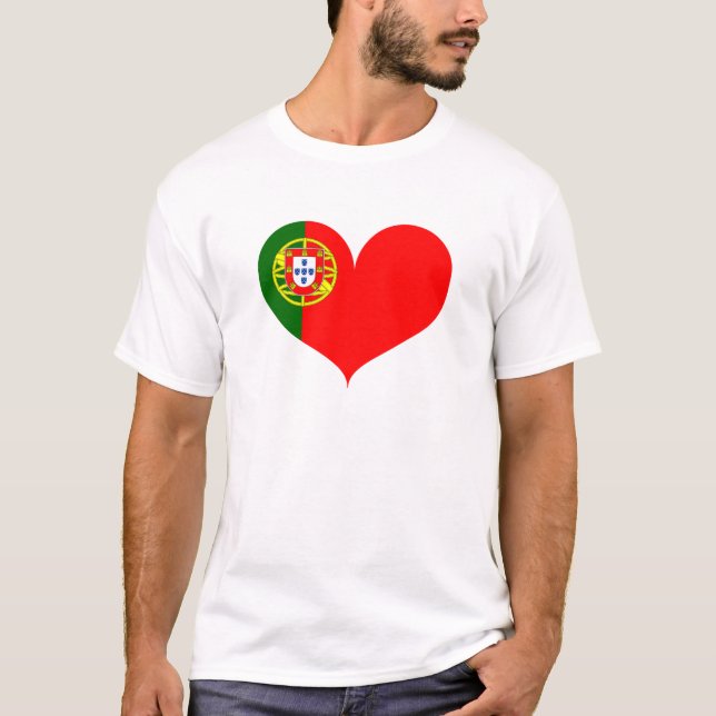 I Kärlek Portugal Flagga T Shirt (Framsida)