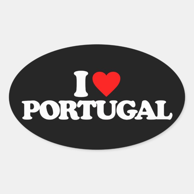 I KÄRLEK PORTUGAL OVALT KLISTERMÄRKE (Framsida)