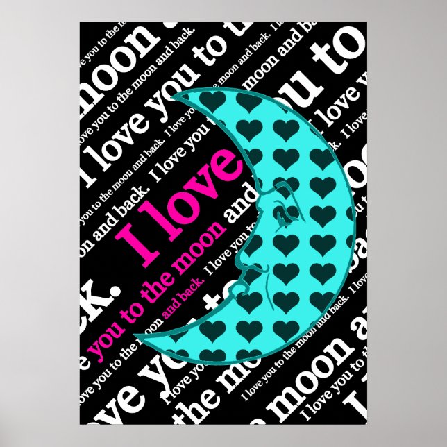 I Kärlek Poster du till Måne och bak (Framsidan)
