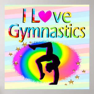I KÄRLEK POSTER GYMNASTICS RAINBOW
