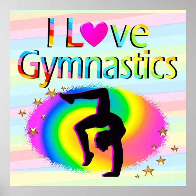 I KÄRLEK POSTER GYMNASTICS RAINBOW (Framsidan)