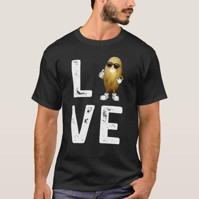 I Kärlek potatis av vegetabilisk potatis i sunglus T Shirt (Framsida)