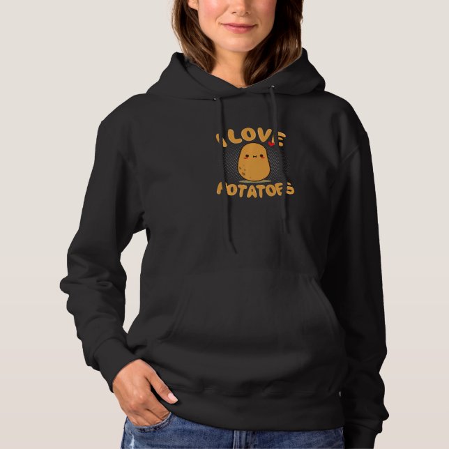 I Kärlek potatis potatis potatis Cute Vegan T Shirt (Framsida)