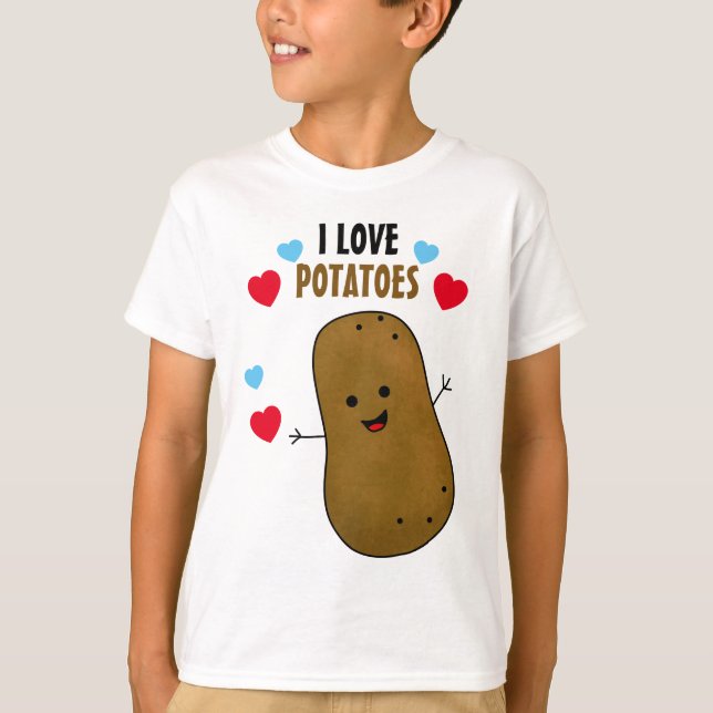 I Kärlek Potatis T Shirt (Framsida)