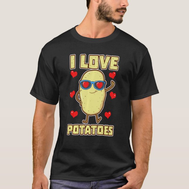 I Kärlek Potatis Taters Stud Tattie Vegan Keto T Shirt (Framsida)