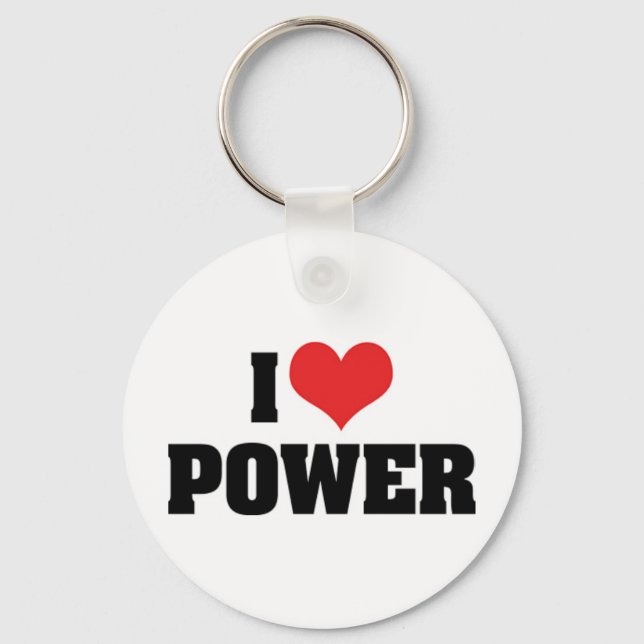 I Kärlek Power Keychain Nyckelring (Framsida)