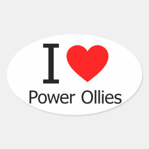 I Kärlek Power Ollies Ovalt Klistermärke