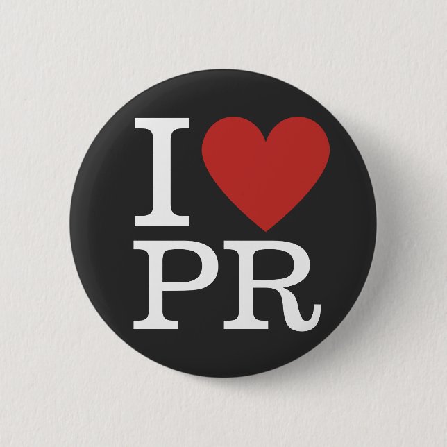 I ❤️ Kärlek PR - PR Department or Firm - Pin Butto Knapp (Framsida)