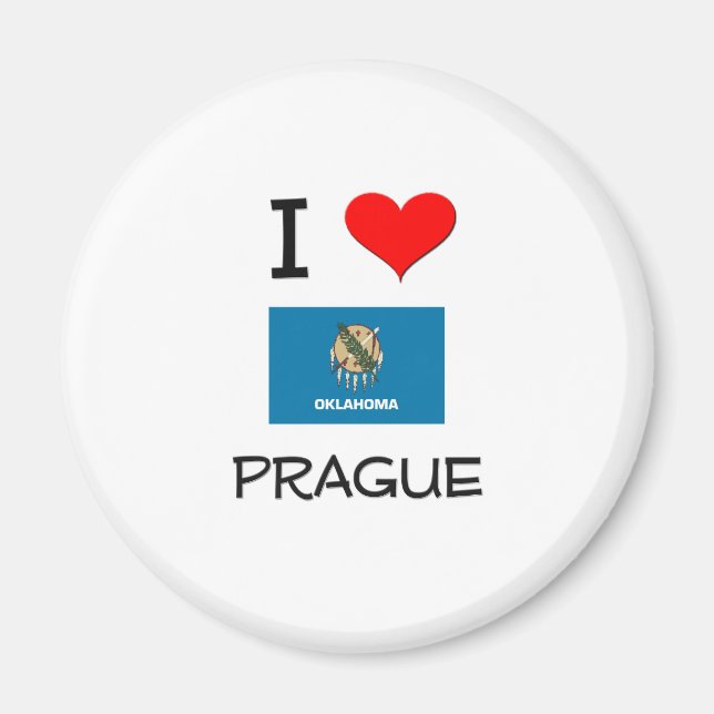 I Kärlek Prag Oklahoma Magnet (Framsidan)