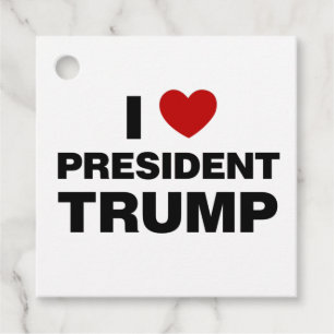 I Kärlek president Trump Heart Gåvor Etiketter