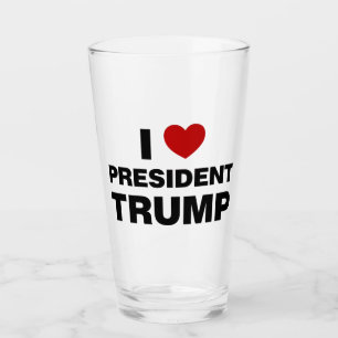 I Kärlek president Trump Heart Glaskopp