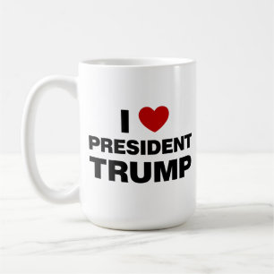 I Kärlek president Trump Heart Kaffemugg