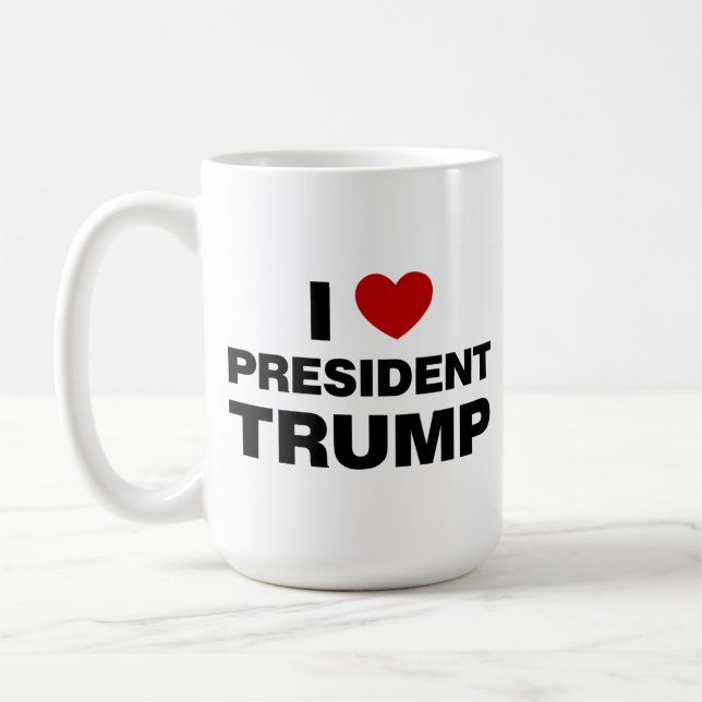 I Kärlek president Trump Heart Kaffemugg (Vänster)